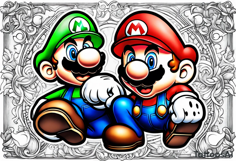 Mario and Luigi tattoo idea