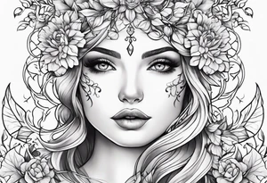 Fairy vines and flowers tattoo idea