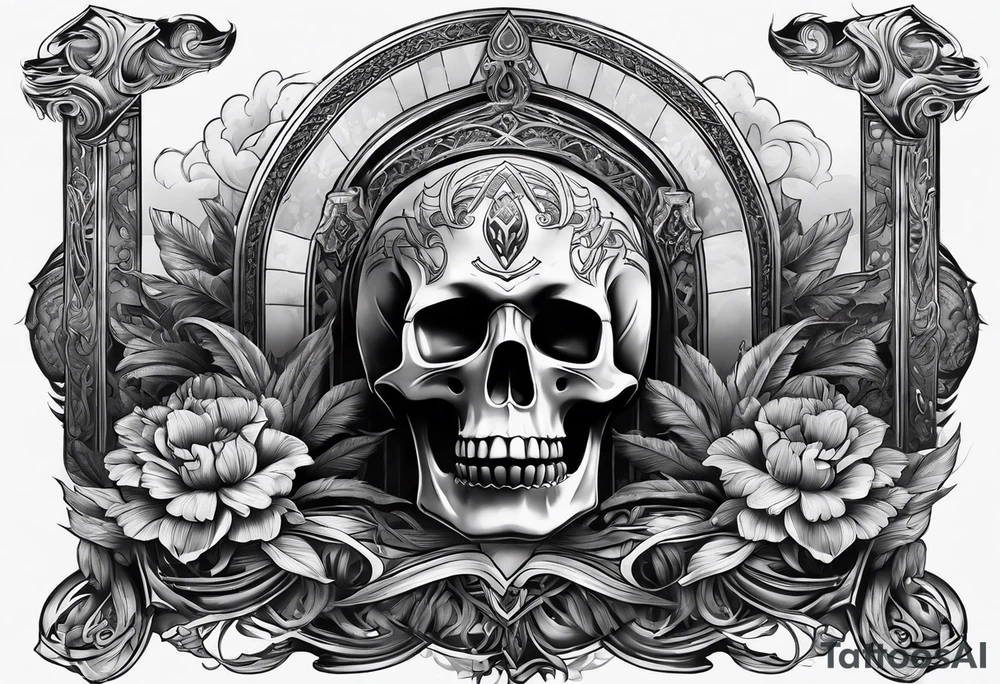 Tomb with smoke tattoo idea