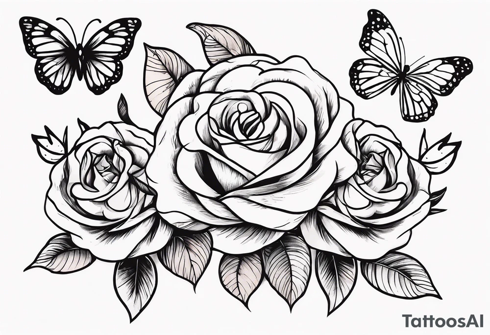 Roses, butterflies, quotes tattoo idea