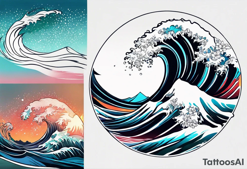simple wave for outside forearm tattoo idea