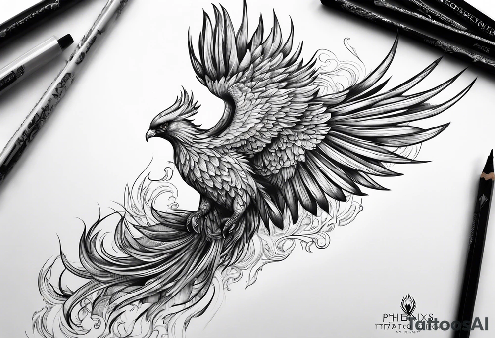 a pheonix raising from the ashes tattoo idea