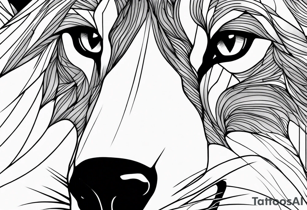 Mountains, wolf eyes underneath tattoo idea