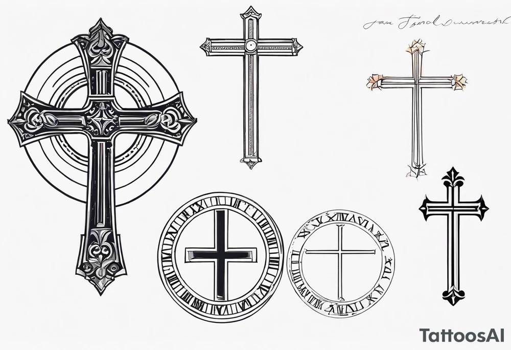 Cross Roman numeral Jan 18 2023 tattoo idea