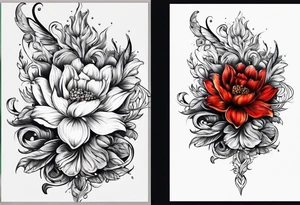 Flower fire for a male tattoo tattoo idea