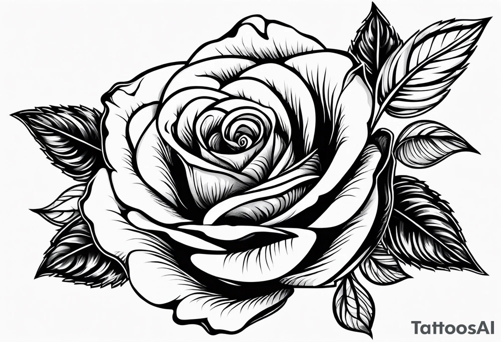 Rose used like a pen tattoo idea