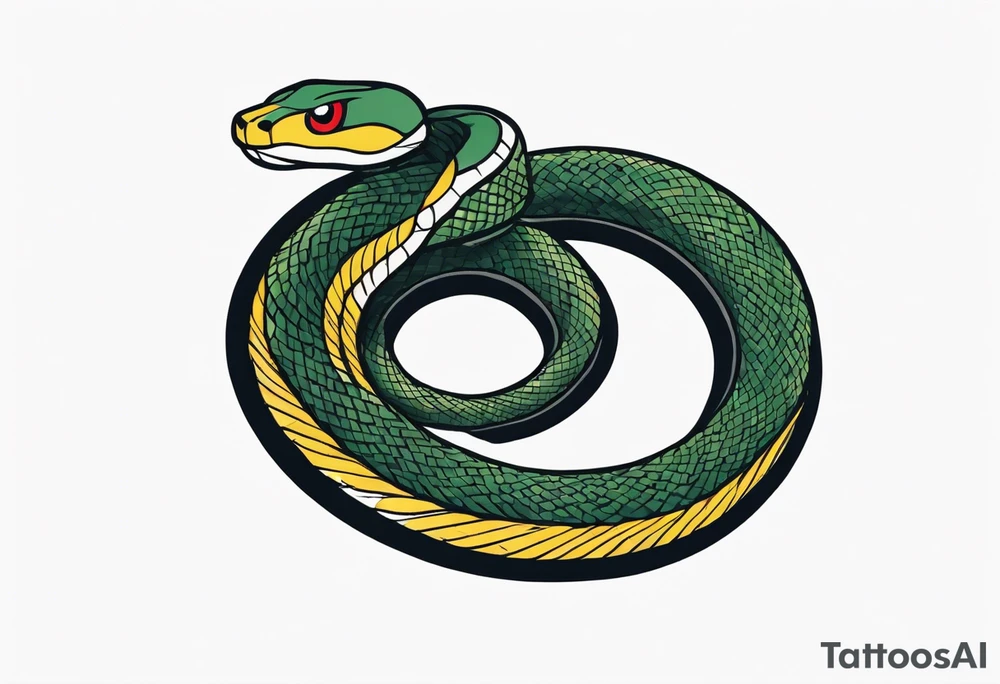 snake fast slithering from above simple tattoo idea