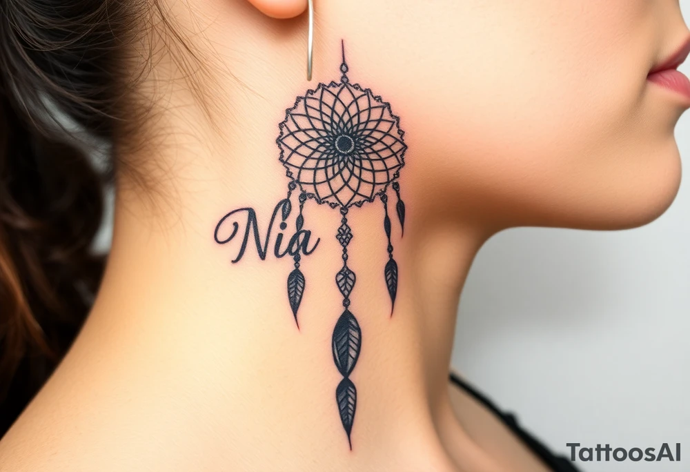 Name Nia with dreamcatcher tattoo idea
