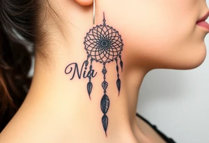 Name Nia with dreamcatcher tattoo idea