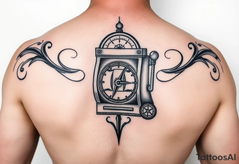 Slot machine and compass tattoo idea