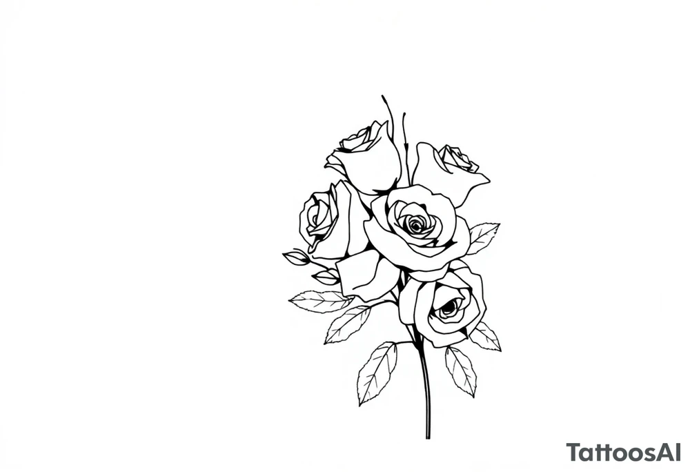 bouquet of roses tattoo idea