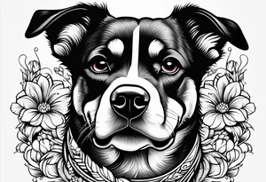 DOG AND Paw Print tattoo idea