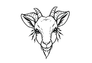 cute goat face tattoo idea