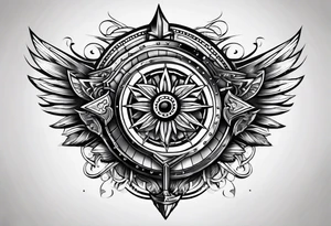 spear and shield tattoo idea