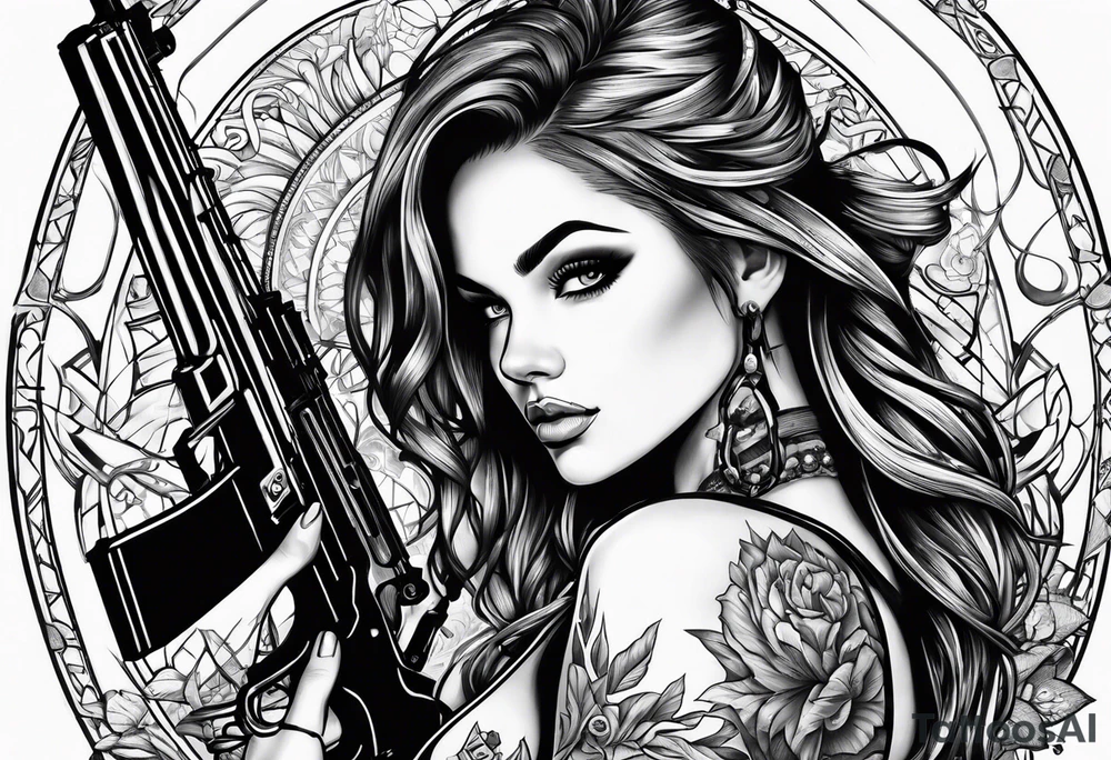 girl with a shotgun tattoo idea