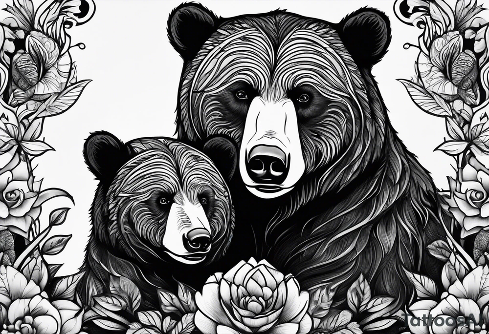 mamma bear and cub tattoo idea