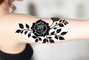 Simple black roses silhouette, no shading or color, for a bold minimalist look. tattoo idea