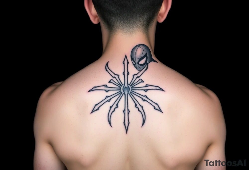 Ambigram of “star wars” and spiderman tattoo idea