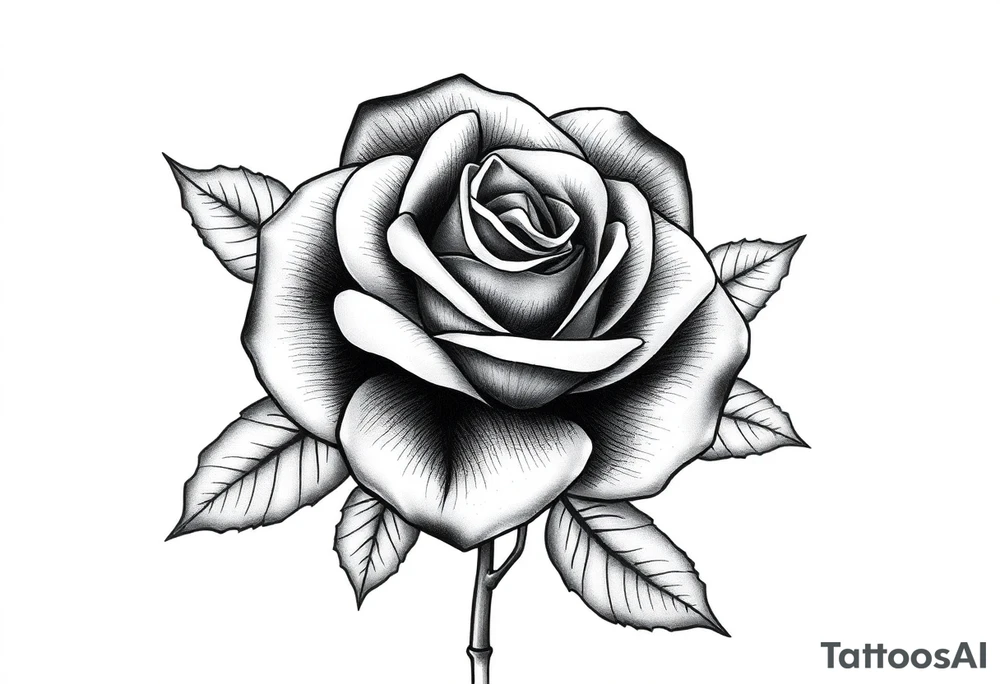 ROSE AND STEM WITH FLORIDA WRITTEN IN VERTICAL AS STEM tattoo idea