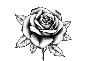 ROSE AND STEM WITH FLORIDA WRITTEN IN VERTICAL AS STEM tattoo idea