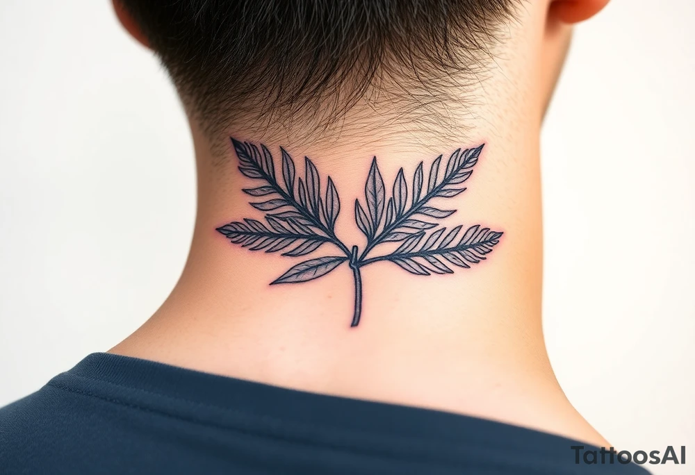 palm leaves neck tattoo tattoo idea