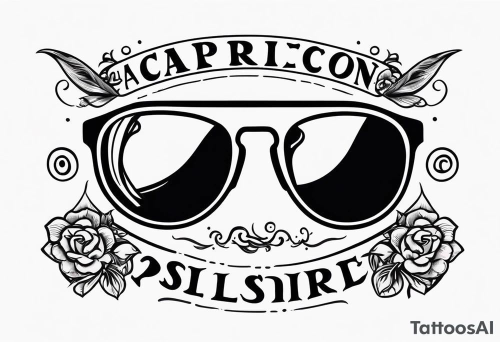 capricorn sunglasses shotgun tattoo idea