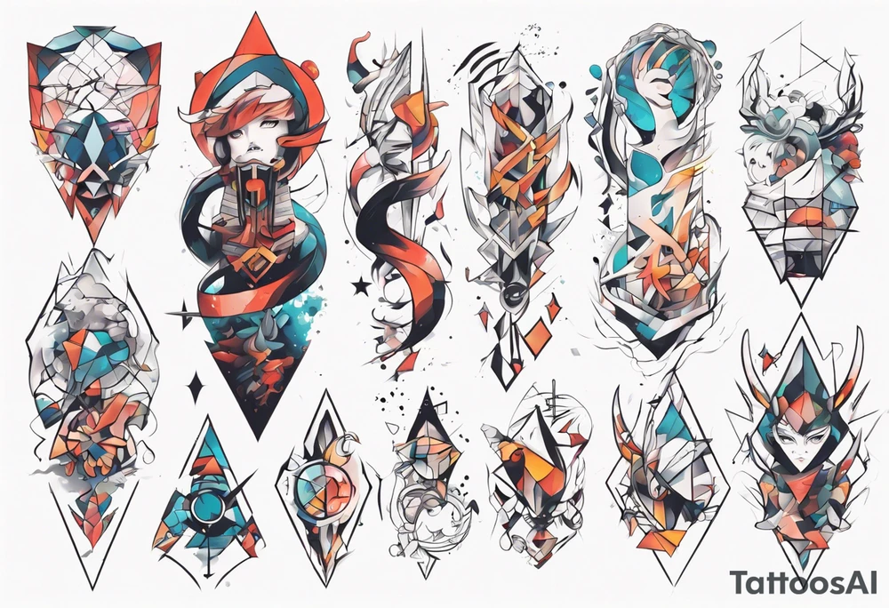 Abstract anime tattoo tattoo idea