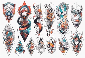 Abstract anime tattoo tattoo idea