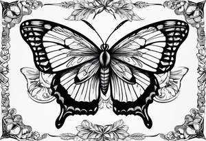 Borboleta com um coração de chama tattoo idea