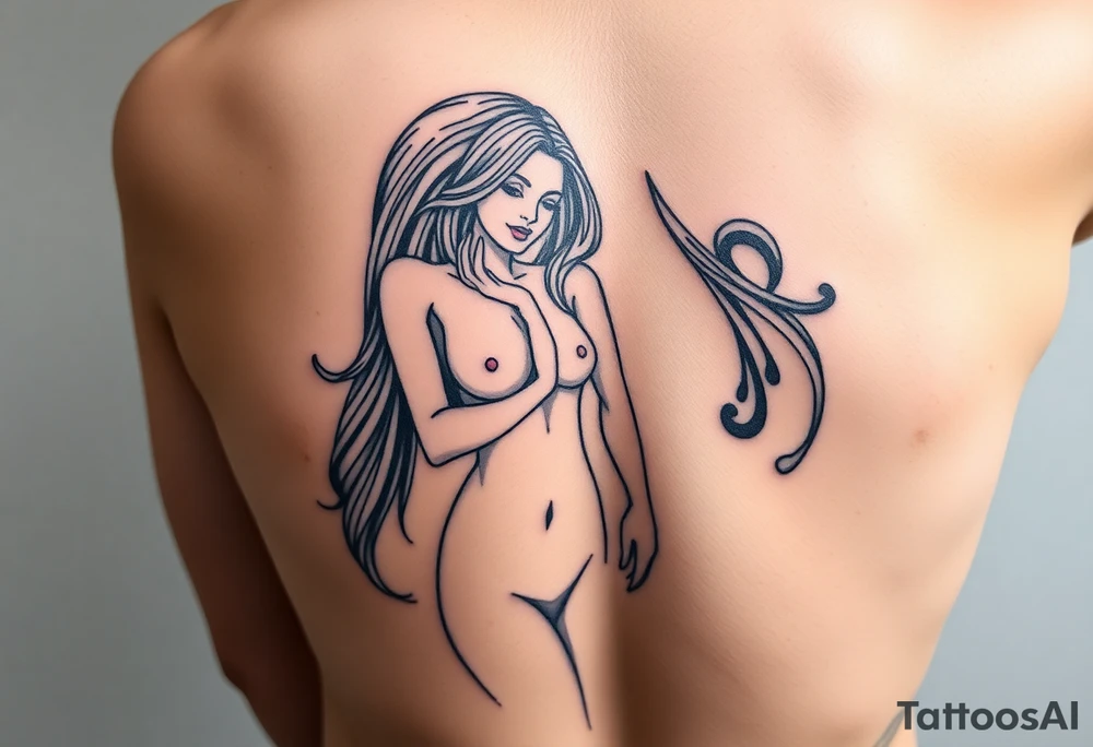 Naked women , torso Only tattoo idea