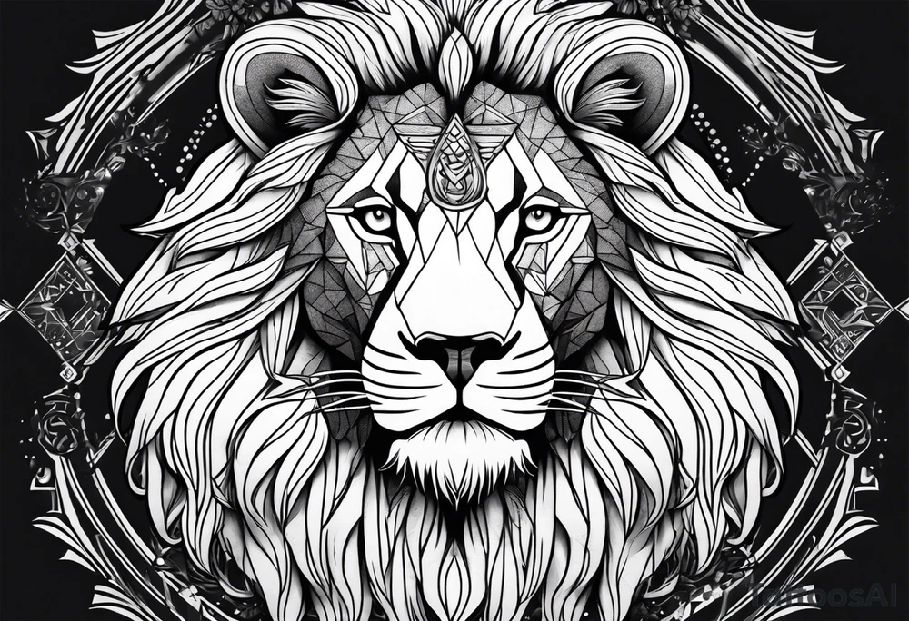 Powerful majestic feminine lion tattoo idea