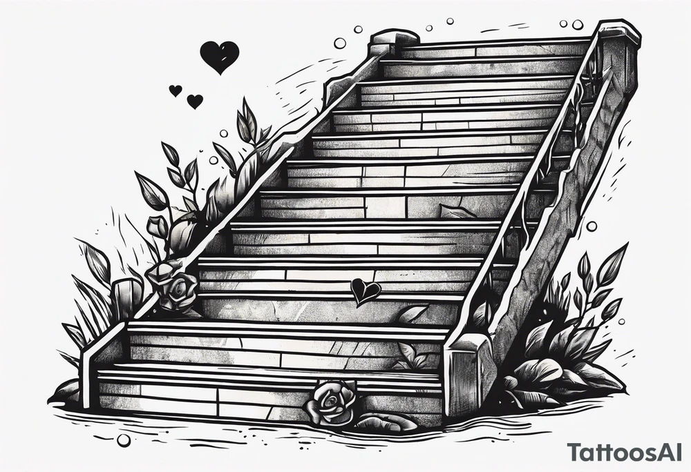 Stairs death lost heart break money tattoo idea