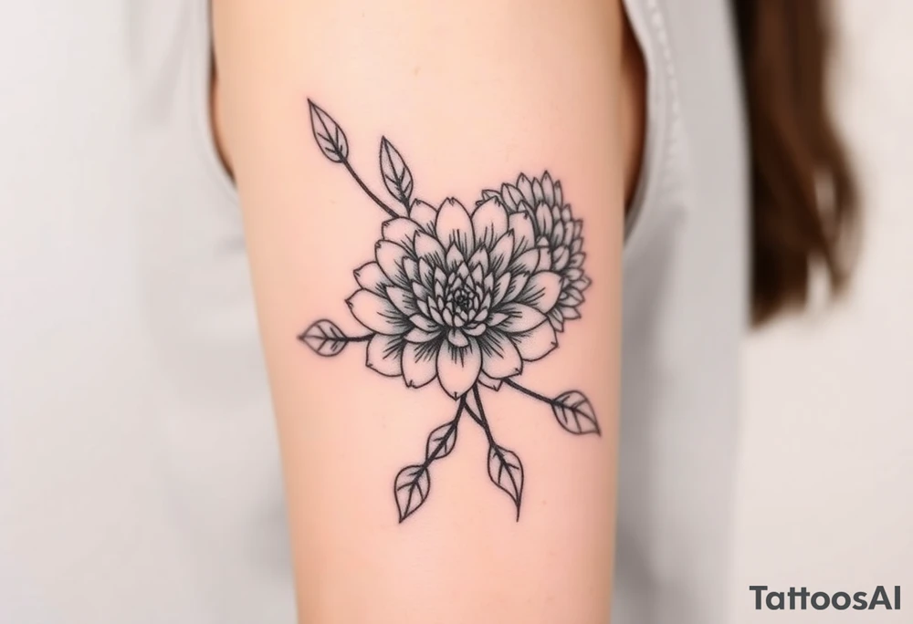 rose and chrysanthemum tattoo idea