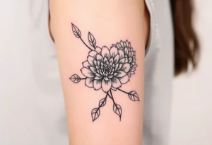 rose and chrysanthemum tattoo idea