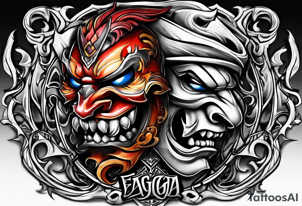 Graffiti art of the name Evil Jaga tattoo idea