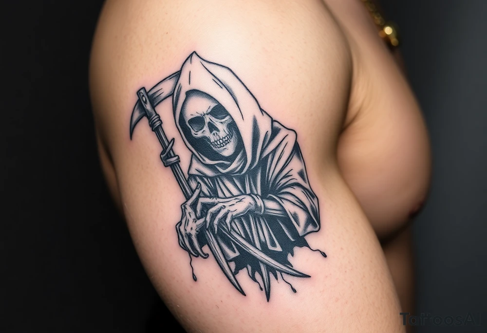 Grim reaper complex with shading tattoo idea