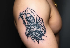 Grim reaper complex with shading tattoo idea