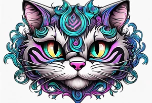 small Cheshire Cat full body tattoo idea
