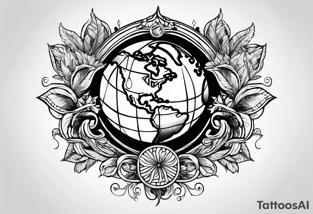 earth on fire tattoo idea
