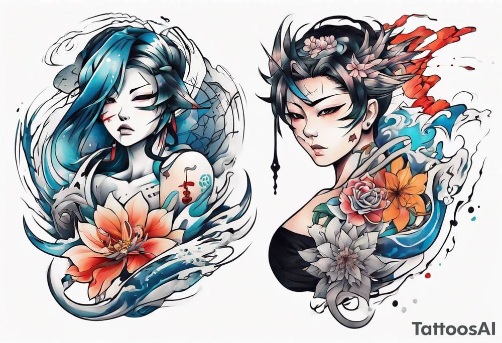 Abstract anime tattoo tattoo idea