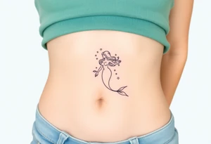 Mermaid light grainy tattoo idea
