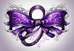 Purple cancer ribbon tattoo idea