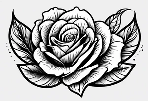 A black tattoo with a rose growing out of a gun bullet tattoo idea
