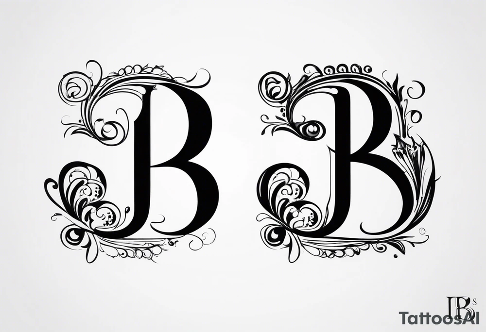 infiniry symbols with a letter B and 2 letter J’s tattoo idea