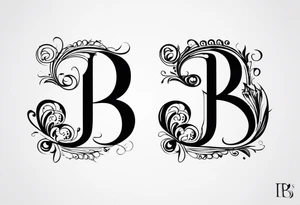 infiniry symbols with a letter B and 2 letter J’s tattoo idea