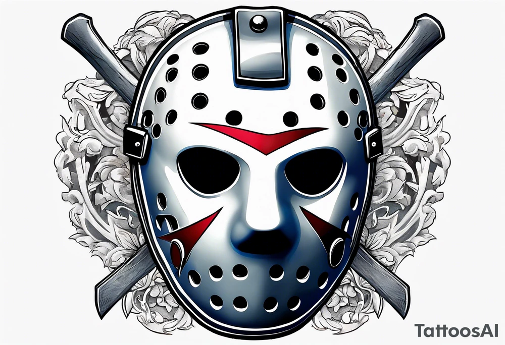 Friday the 13th Jason mask, Japanese art tattoo idea