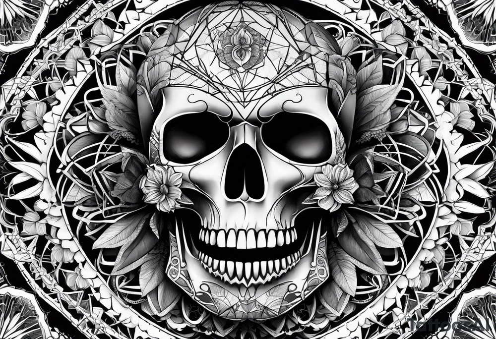 sacredgeometry, skull, tattoo idea