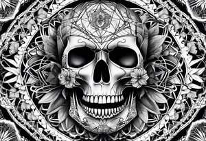 sacredgeometry, skull, tattoo idea