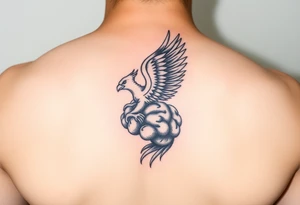 A phoenix rising out of a brain tattoo idea