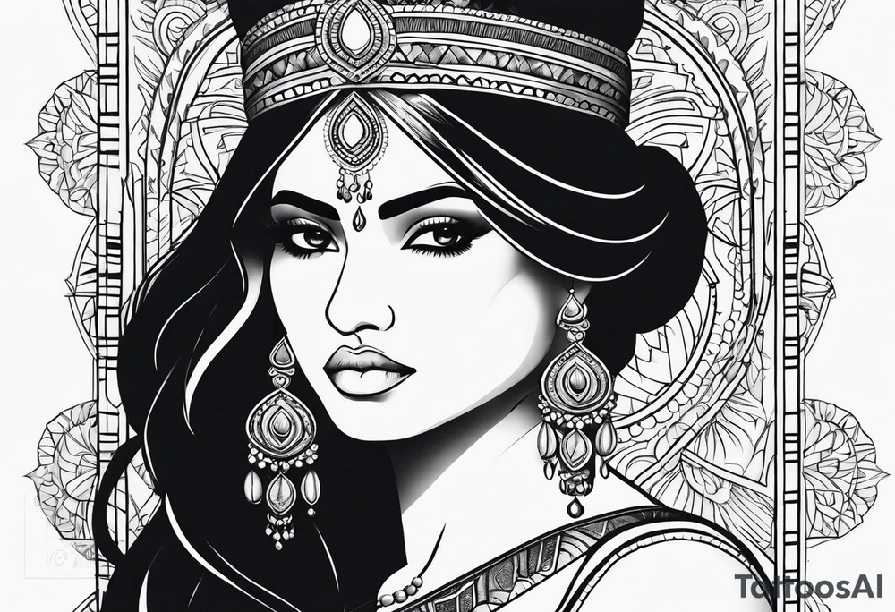 indian woman tattoo idea